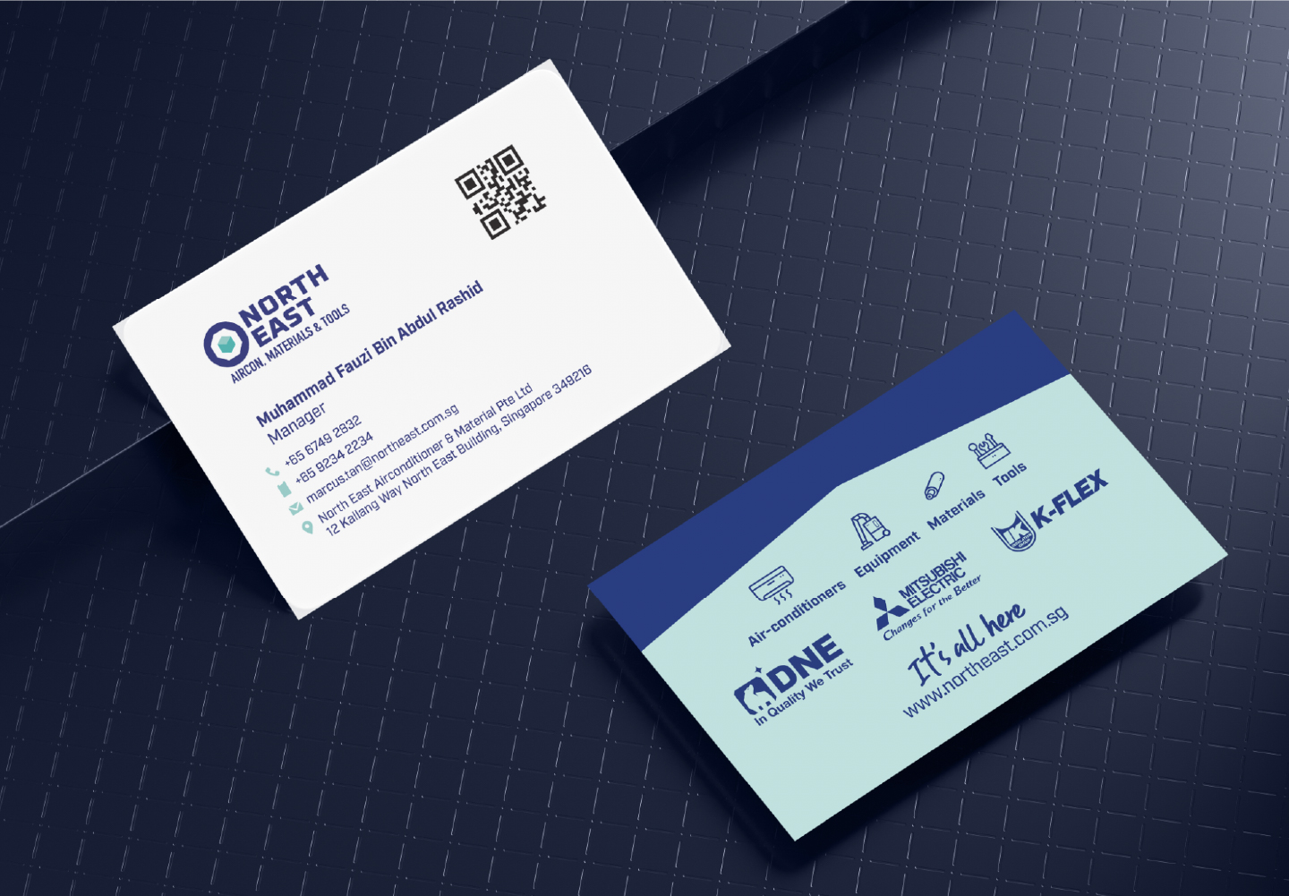 DNE Aircon and materials Branding card