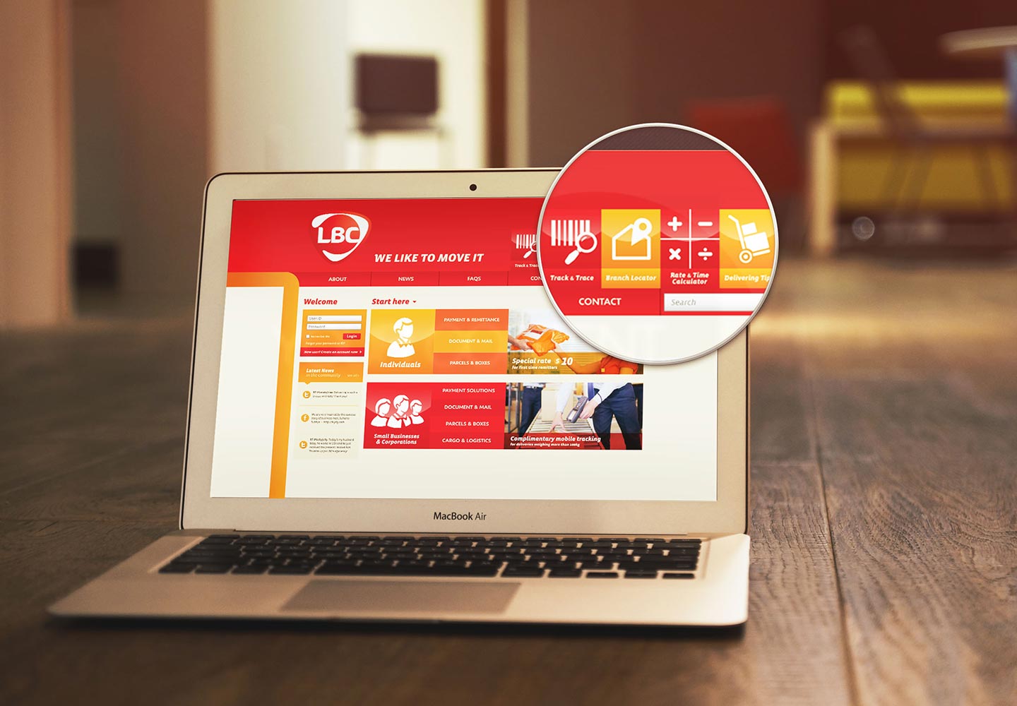 Brand Consultancy in Logistics Industry. Website design for LBC.